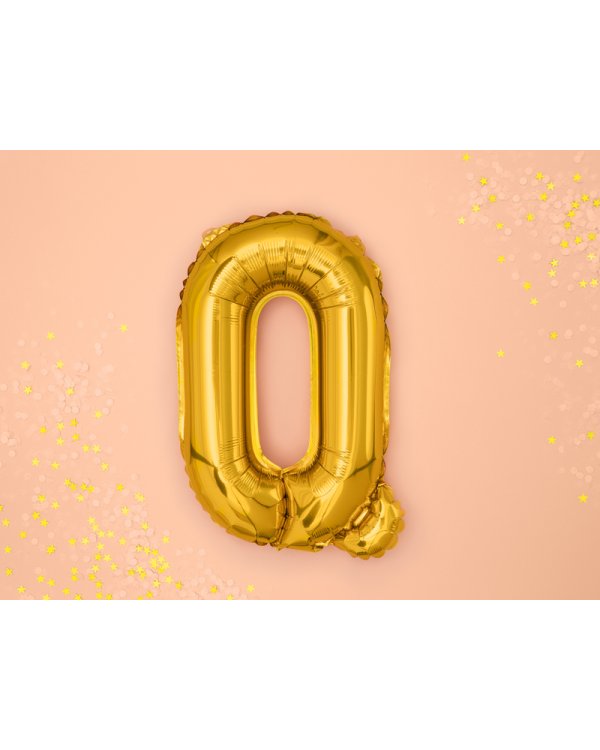 Foil Balloon Letter ''Q'', 35cm, gold