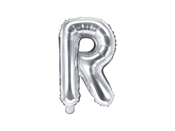 Foil Balloon Letter ''R'', 35cm, silver