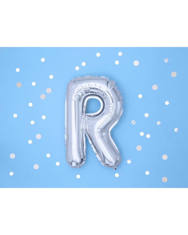 Foil Balloon Letter ''R'', 35cm, silver