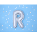 Foil Balloon Letter ''R'', 35cm, silver