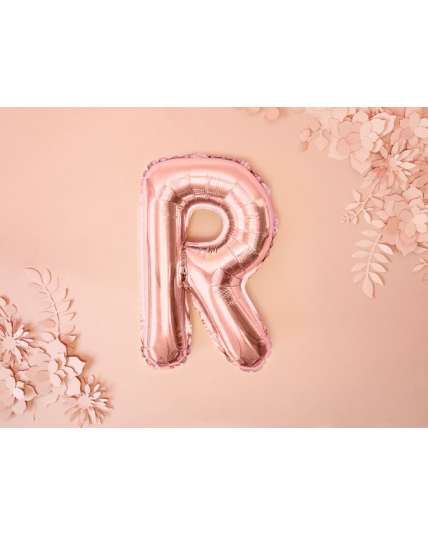 Foil Balloon Letter ''R'', 35cm, rose gold