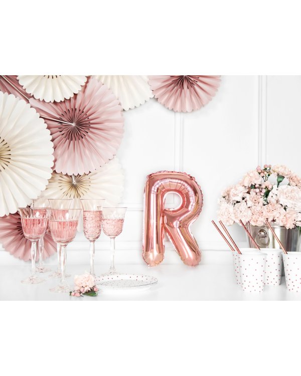 Foil Balloon Letter ''R'', 35cm, rose gold