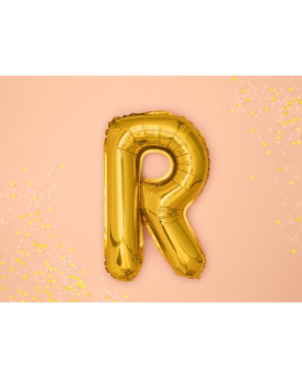 Foil Balloon Letter ''R'', 35cm, gold