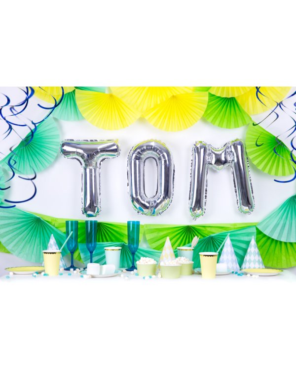 Foil Balloon Letter ''T'', 35cm, silver