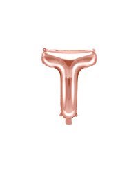 Foil Balloon Letter ''T'', 35cm, rose gold