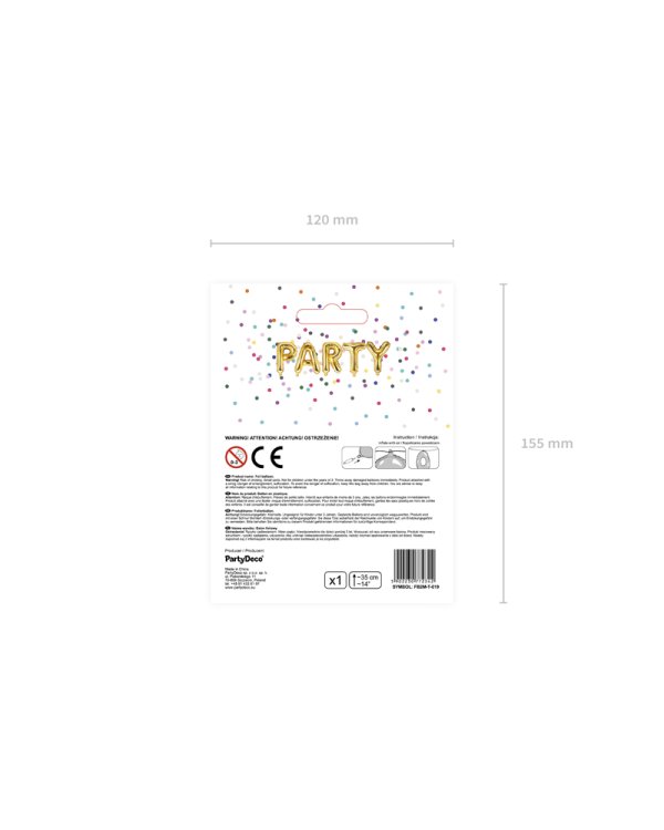 Foil Balloon Letter ''T'', 35cm, gold