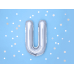 Foil Balloon Letter ''U'', 35cm, silver