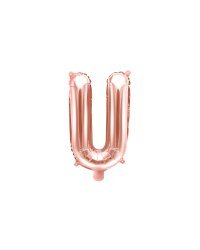 Foil Balloon Letter ''U'', 35cm, rose gold