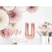 Foil Balloon Letter ''U'', 35cm, rose gold