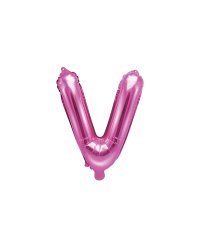 Foil Balloon Letter ''V'', 35cm, dark pink