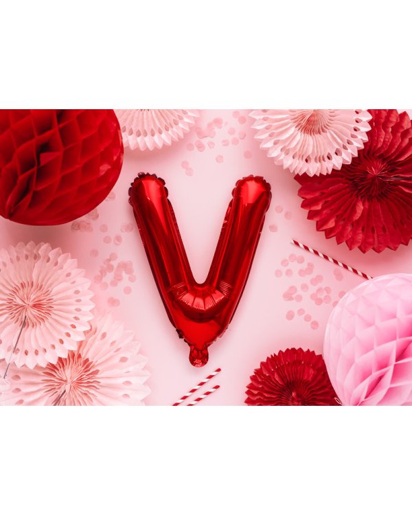 Foil Balloon Letter ''V'', 35cm, red