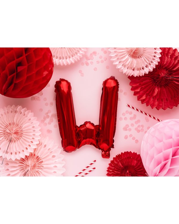 Foil Balloon Letter ''W'', 35cm, red