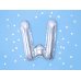 Foil Balloon Letter ''W'', 35cm, silver