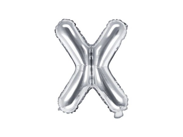 Foil Balloon Letter ''X'', 35cm, silver