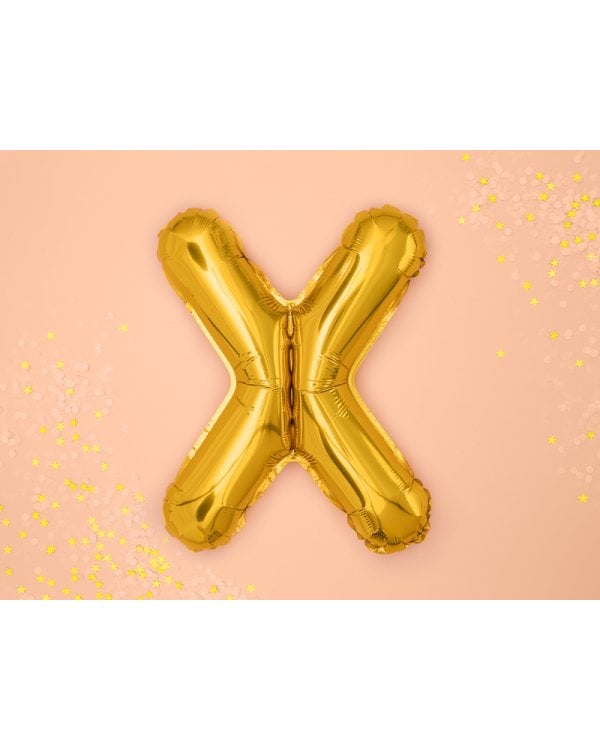 Foil Balloon Letter ''X'', 35cm, gold