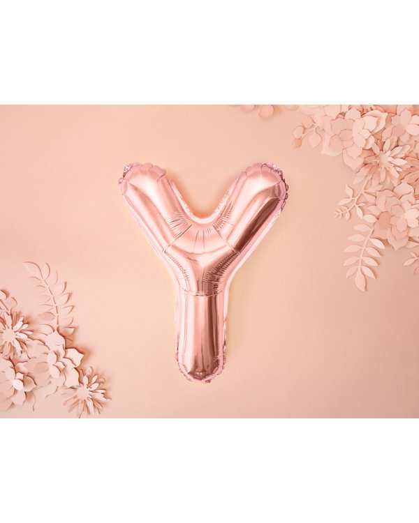 Foil Balloon Letter ''Y'', 35cm, rose gold