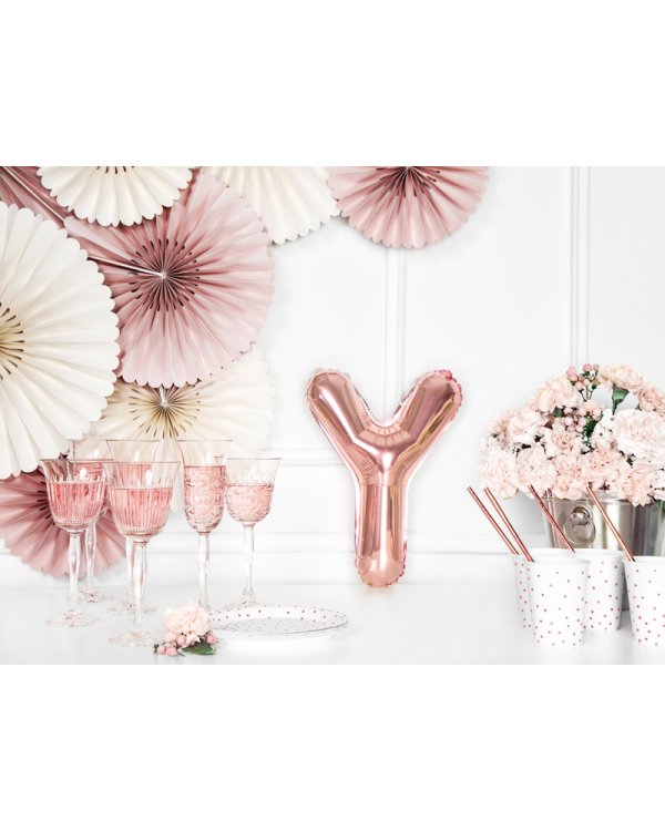 Foil Balloon Letter ''Y'', 35cm, rose gold