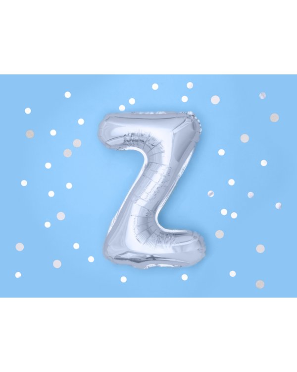 Foil Balloon Letter ''Z'', 35cm, silver