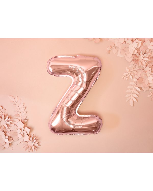 Foil Balloon Letter ''Z'', 35cm, rose gold