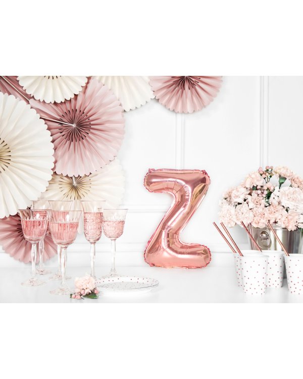 Foil Balloon Letter ''Z'', 35cm, rose gold