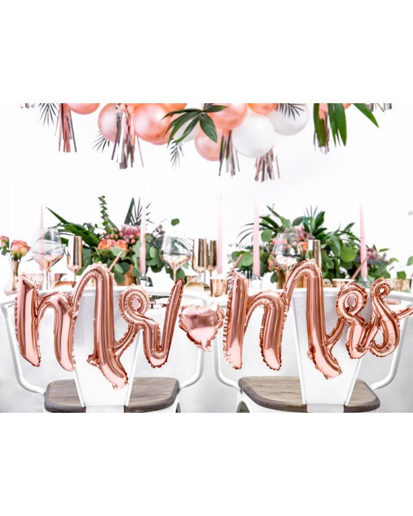Foil Balloon Mr Mrs, rose gold, 69x125cm