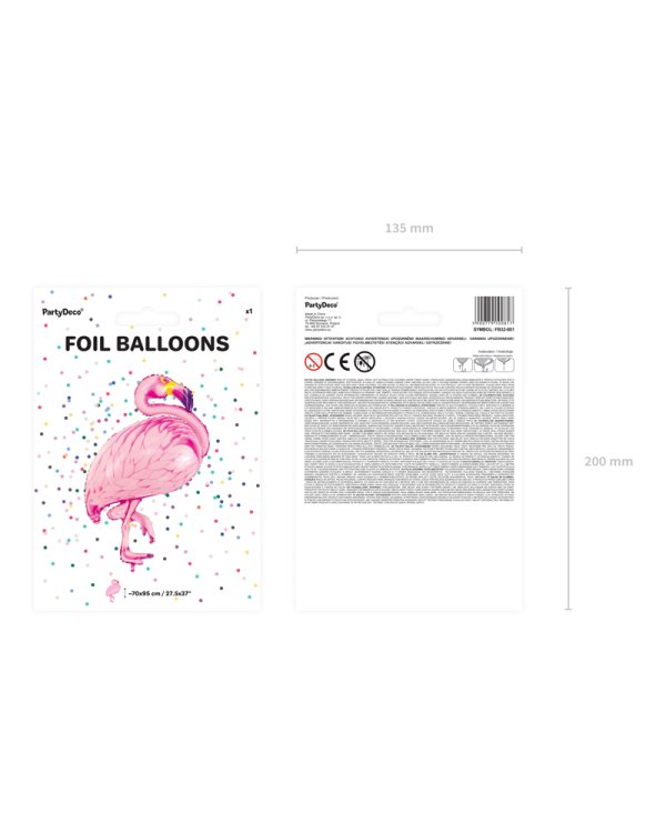 Foil balloon Flamingo, pink, 70x95cm