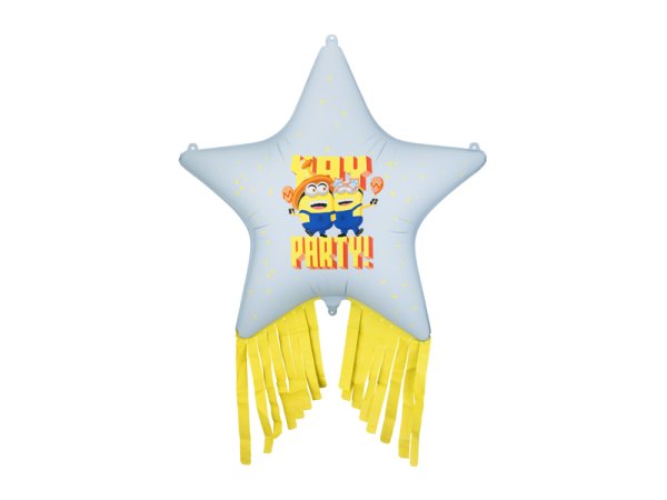 Foil balloon Star with tassels Minions, 72x72 cm, mix