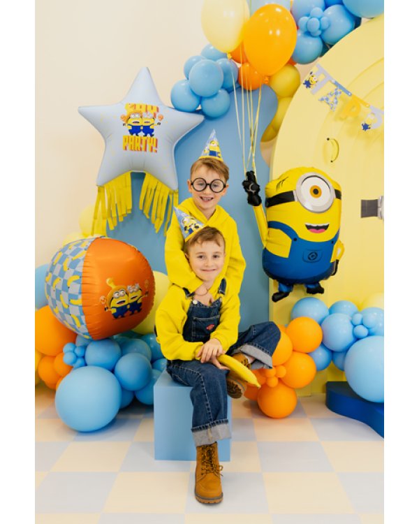 Foil balloon Star with tassels Minions, 72x72 cm, mix