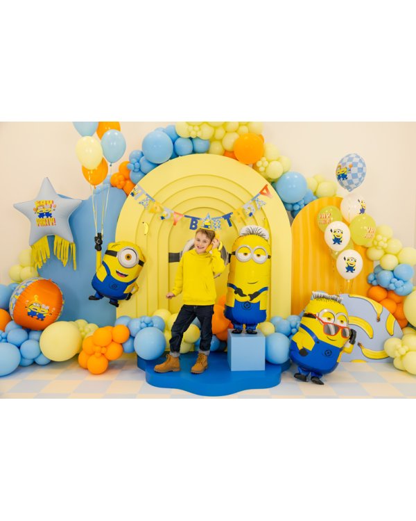 Foil balloon Star with tassels Minions, 72x72 cm, mix