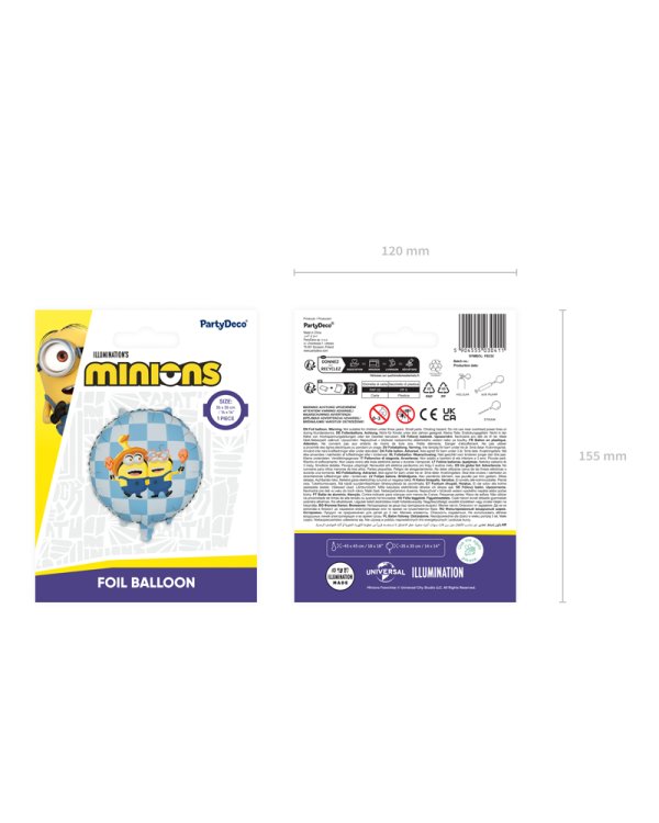 Foil balloon tablet Minions, 35x35 cm, mix