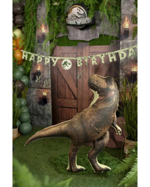 Foil balloon Jurassic World T-Rex, 92x98 cm, brown