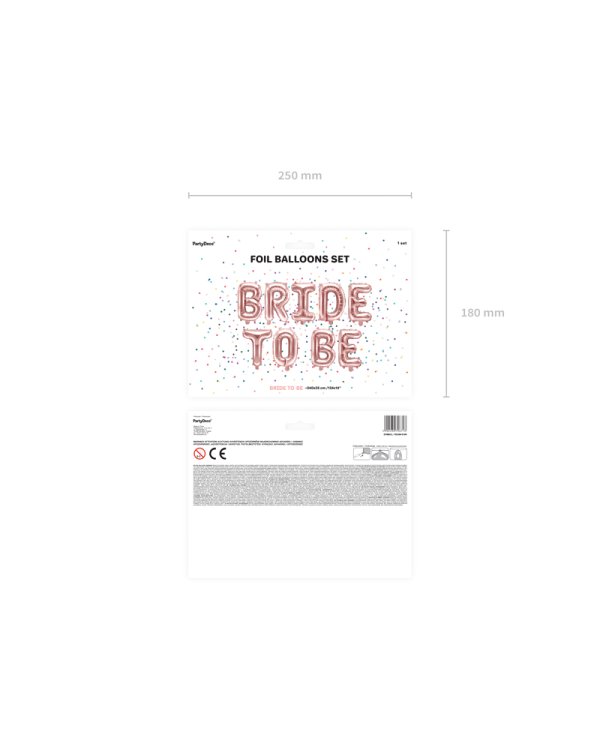 Foil Balloon Bride to be, 340x35cm, rose gold