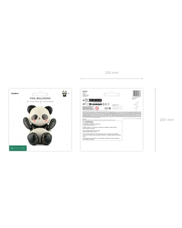 Foil balloon Panda, 68x72 cm, mix