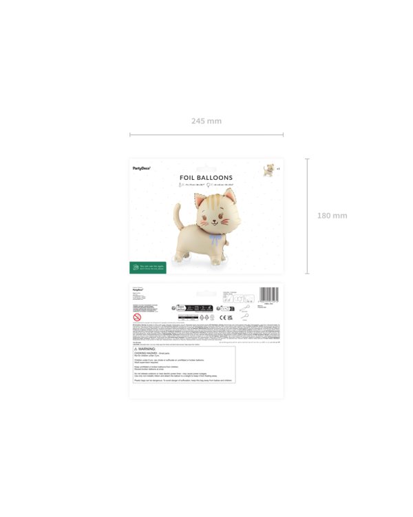 Foil balloon Cat on wheels, 61x65 cm, mix