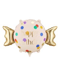 Foil balloon Candy Happy Birthday, 61x37 cm, mix