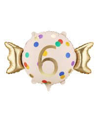 Foil balloon Candy ''6'', 61x37 cm, mix