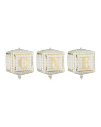 Foil balloons cubes ''One'', 34 x 36 cm, mix (1 pkt / 3 pc.)