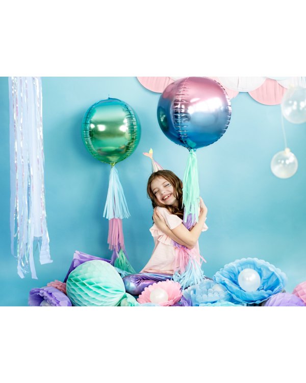 Foil Balloon Ombre Ball, violet and blue, 35cm