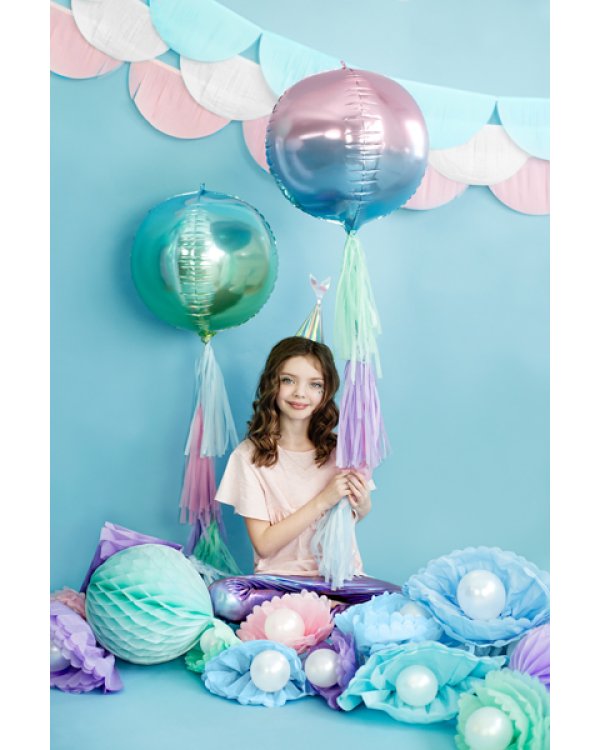 Foil Balloon Ombre Ball, violet and blue, 35cm