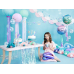 Foil Balloon Ombre Ball, violet and blue, 35cm