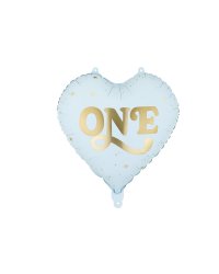 Foil balloon Heart ''One'', 45 cm, light blue