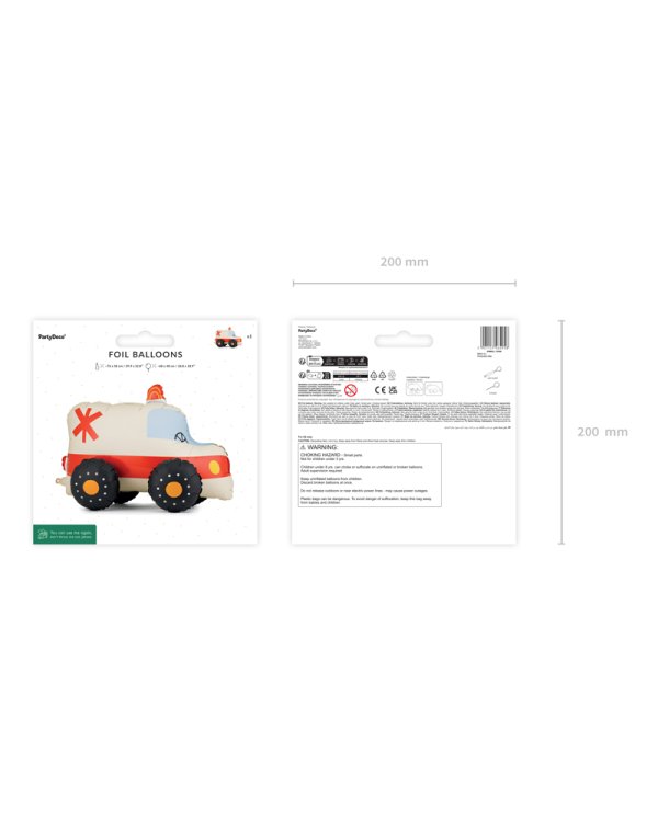 Standing foil balloon Ambulance, 68x48 cm, mix