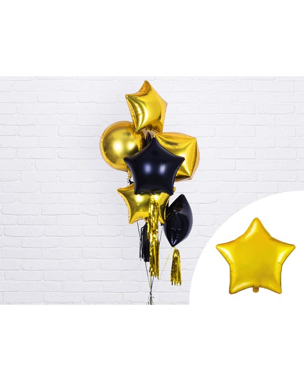 Foil Balloon Star, 48cm, gold