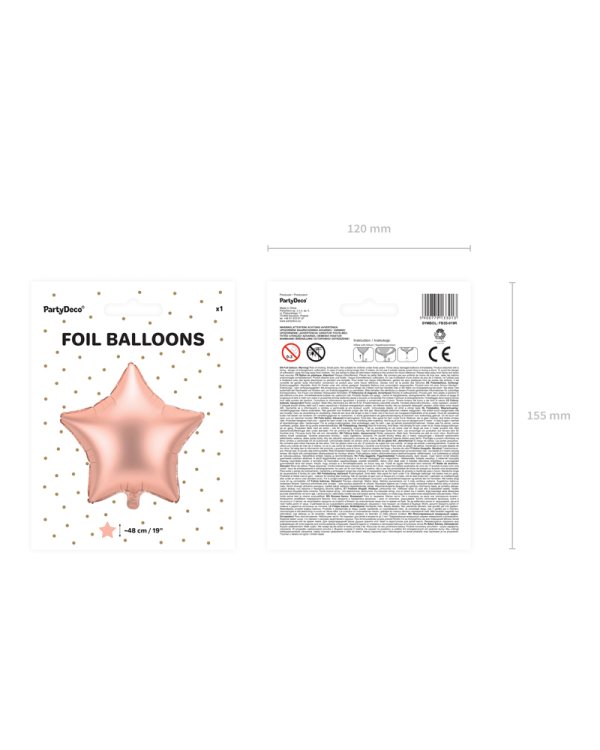 Foil balloon Star, 48cm, rose gold