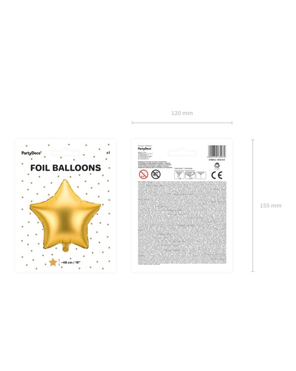 Foil balloon Star, 48cm, gold