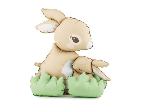 Standing foil balloon Bunnies, 51x60 cm, mix