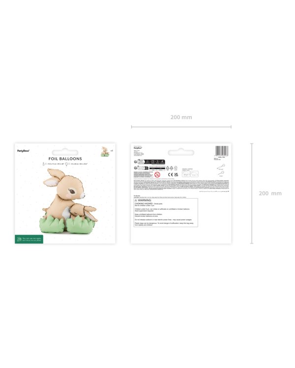 Standing foil balloon Bunnies, 51x60 cm, mix