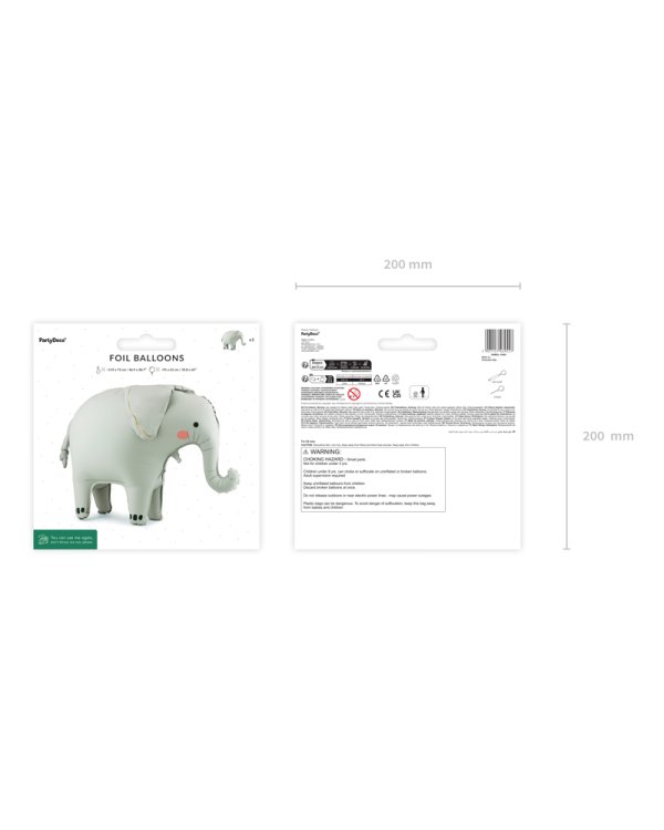 Standing foil balloon Elephant, 91x61 cm, mix