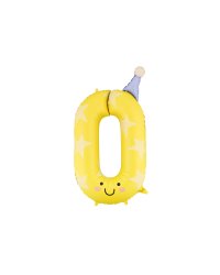 Foil balloon Number ''0'', 86cm, yellow