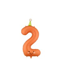 Foil balloon Number ''2'', 86cm, orange